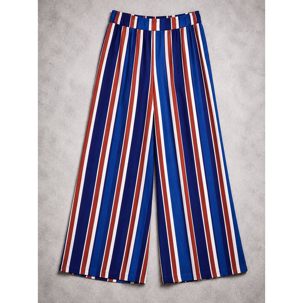 JustFab Palazzo Striped Wide Leg High Rise Women's Small NWT Resort Vacation